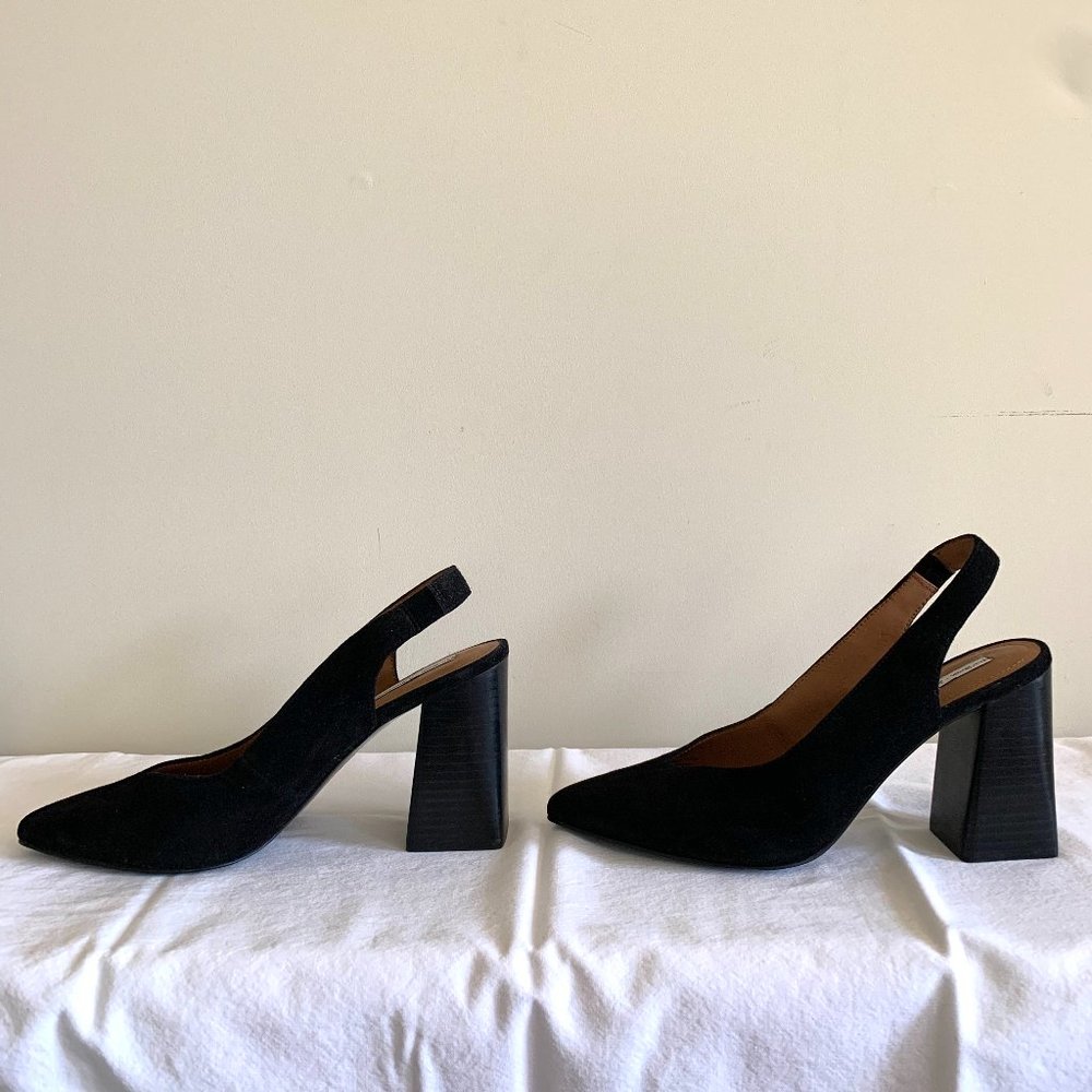 & Other Stories Pointed Suede Block Heel Pumps